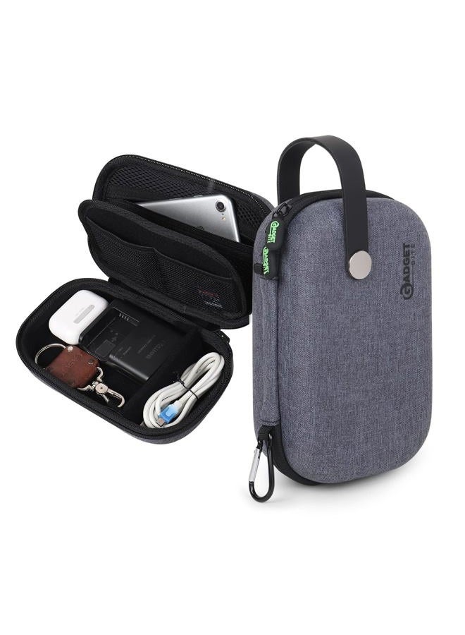 GadgetBite Organiser Portable Pouch for Electronic Accessories USB Cables, Power Bank, Battery, Hard Drive, SD Memory Card, Earphones, Travel Gadgets & Organiser Rugged Travel Friendly (Grey) - Image 1