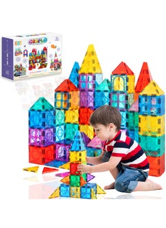 GRAFLO GRAFLO Magnetic Building Tiles  48 Pcs Set of Vibrant 3D Blocks, Encourages Creative Construction, Promotes Educational Brain Development, Stimulates Imagination, STEM Toy for Kids 3+ Years  - Image 1