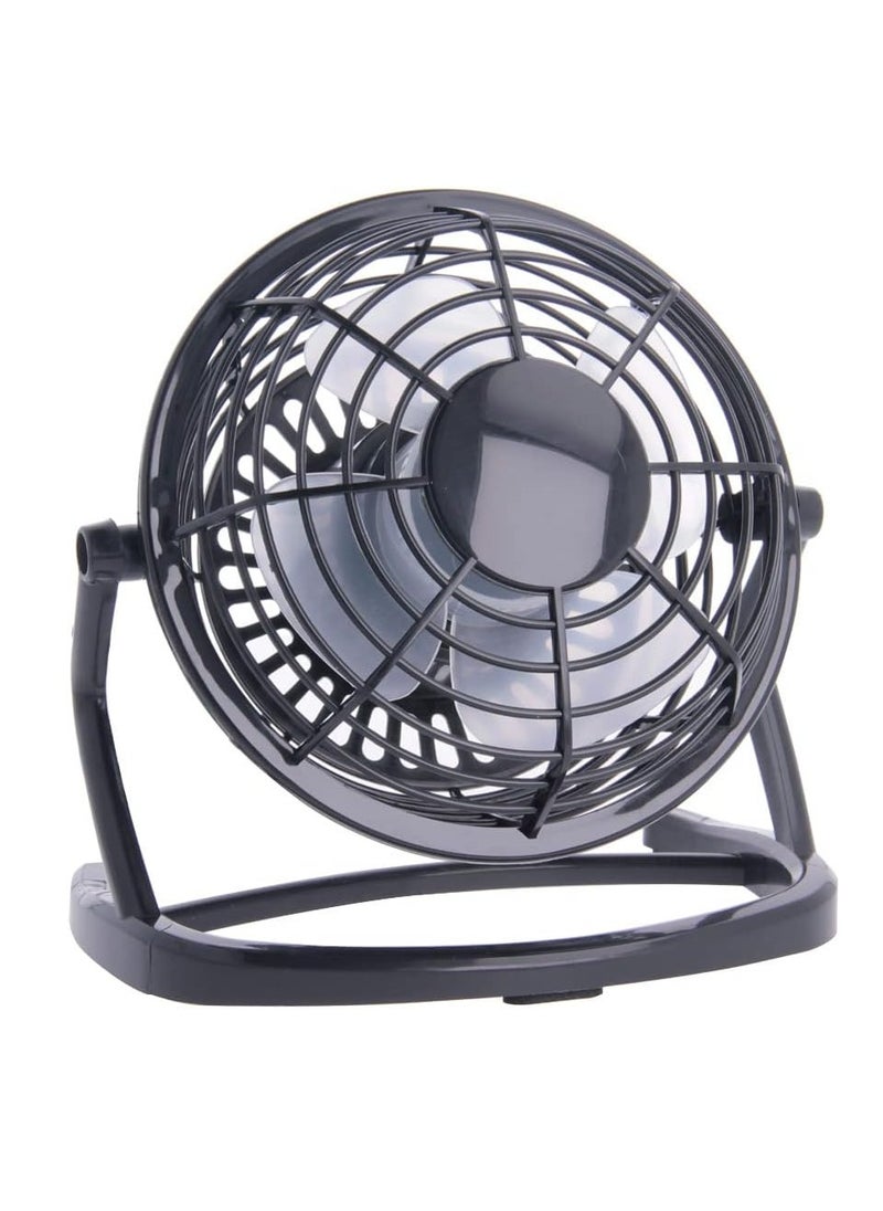 Generic Portable Mini USB Fan – Quiet 4-Inch Rotary Desktop Fan for Computers (Black) 