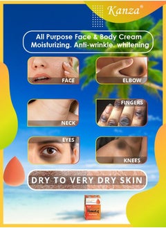 Kanza Magic Whitening Cream with Makeup Puff Sunblock Moisturizing Anti Aging Wrinkles Fine Lines Dark Spots Relieves Dark Knuckle Whitening Cream 30g  - Image 3