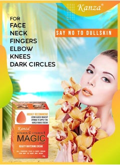 Kanza Magic Whitening Cream with Makeup Puff Sunblock Moisturizing Anti Aging Wrinkles Fine Lines Dark Spots Relieves Dark Knuckle Whitening Cream 30g  - Image 5