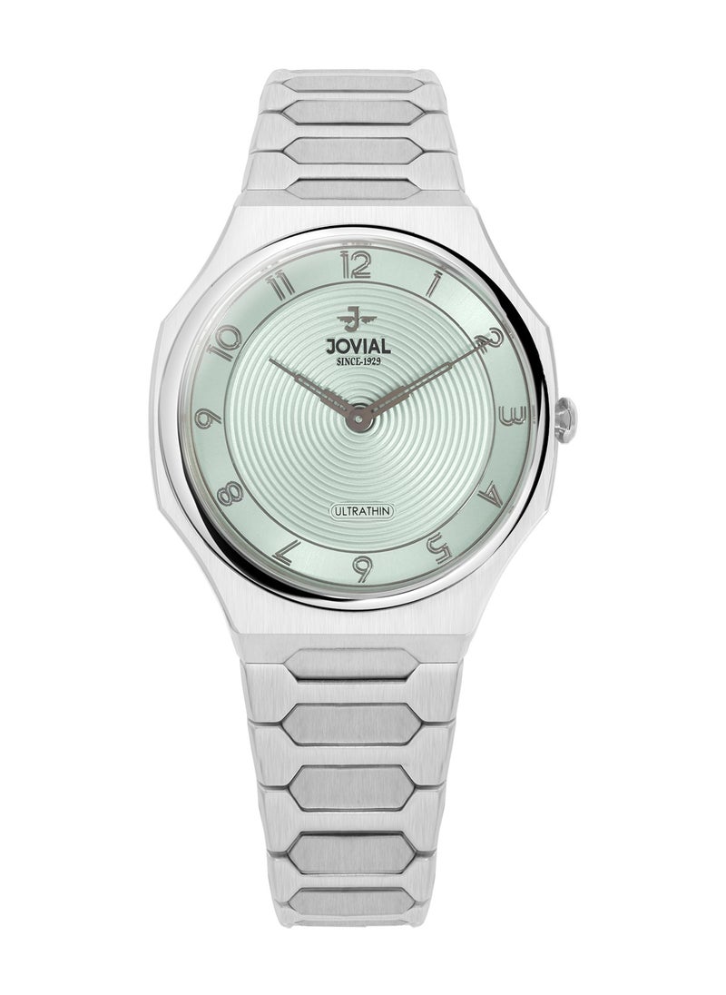 Jovial JOVIAL 1544LSMQ09E Women's Stainless Steel Band Watch, Ultrathin, 30mm, Mint Green Dial  - Image 1