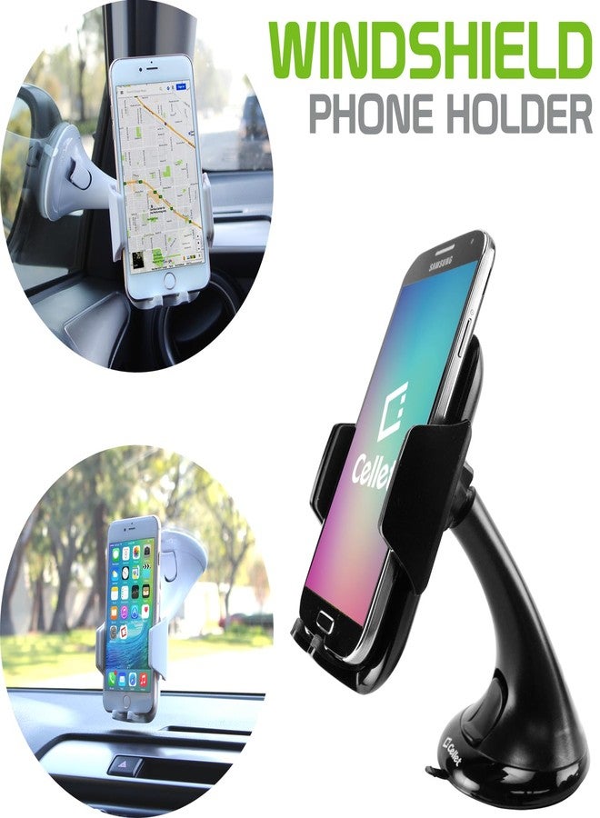 Cellet Windshield Car Phone Holder Mount, Dashboard Phone Holder Compatible for iPhones, and Android Smartphones - Image 2
