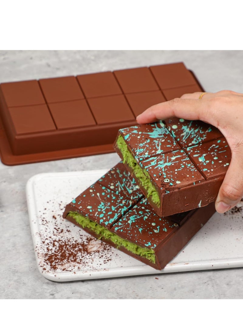 C.T.Z Deep Chocolate Bar Molds (2 Pack) – 1 Inch Deep for Large and Thick Stuffed Dubai Chocolate Bars, Big Chocolate Candy Bar Mold for Knafeh Pistachio Filling.  - Image 4