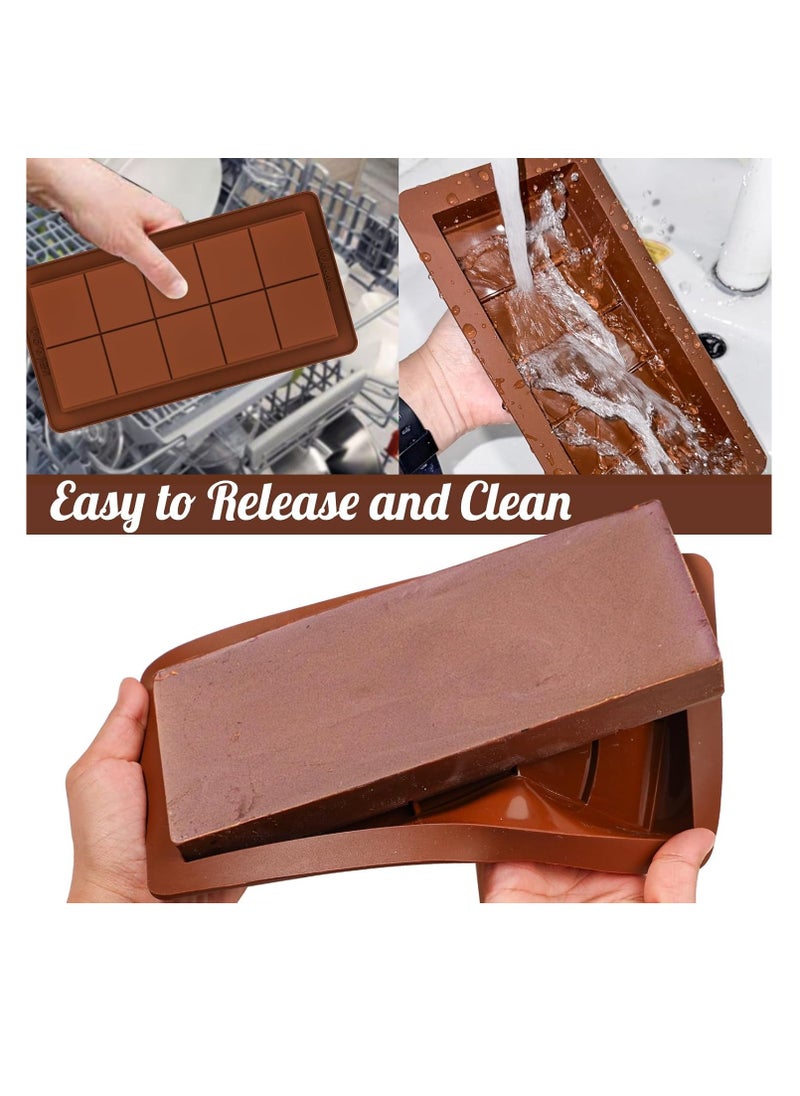 C.T.Z Deep Chocolate Bar Molds (2 Pack) – 1 Inch Deep for Large and Thick Stuffed Dubai Chocolate Bars, Big Chocolate Candy Bar Mold for Knafeh Pistachio Filling.  - Image 2