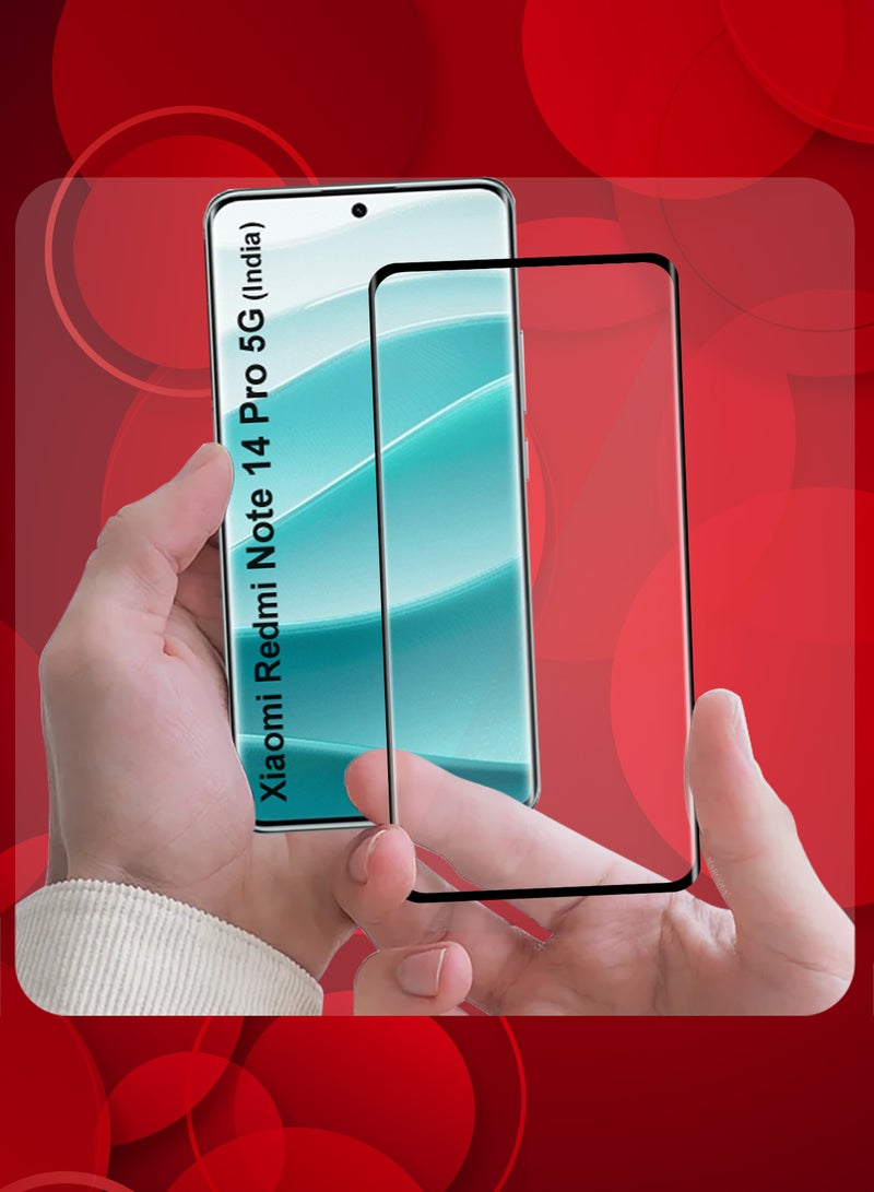 CATANES 3Packs 3D Curved Tempered Glass Screen Protector for Xiaomi Redmi Note 14 Pro 5G (India) – Edge-to-Edge HD Clarity, Anti-Scratch, Bubble-Free Installation - Image 2