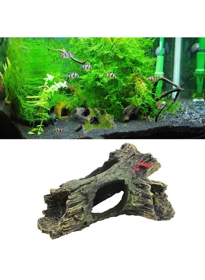DoubleWood DoubleWood 2 PCS Decaying Trunk Betta Fish Driftwood Resin Crafts Ornament with Holes & Aquarium Caves Fish Tank Wood Decor - Image 3