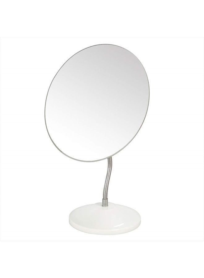 YEAKE Adjustable Flexible Gooseneck Makeup Mirror,360°Rotation Folding Portable Desk Vanity Mirror with Stand Shower Shaving Cosmetic Mirror Round Large - Image 1
