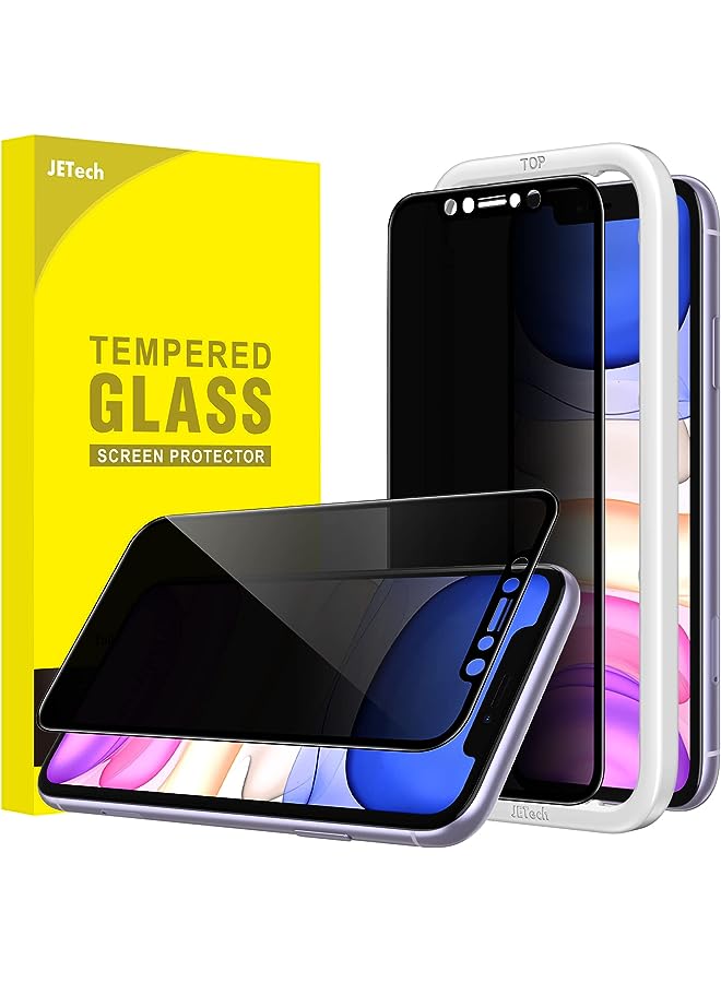 Jetech 4 Way 360° Privacy Screen Protector for iPhone 11/iPhone XR 6.1-Inch, Anti-Spy Full Coverage Tempered Glass Film with Easy Installation Tool, 2-Pack - Image 1