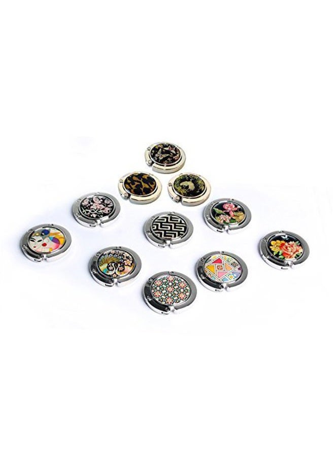 Store-Play Nacre Inlay Mother of Pearl Butterfly Flower Design Foldable Table Purse Caddy Portable Handbag Holder Bag Hanger Hook Table - Image 5