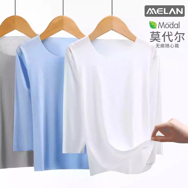 Children'S Modal Base Layer Shirt, Baby Long-Sleeve T-Shirt, Boys' Seamless Girls' Inner Wear Thermal Top, Seamless Top - Image 2