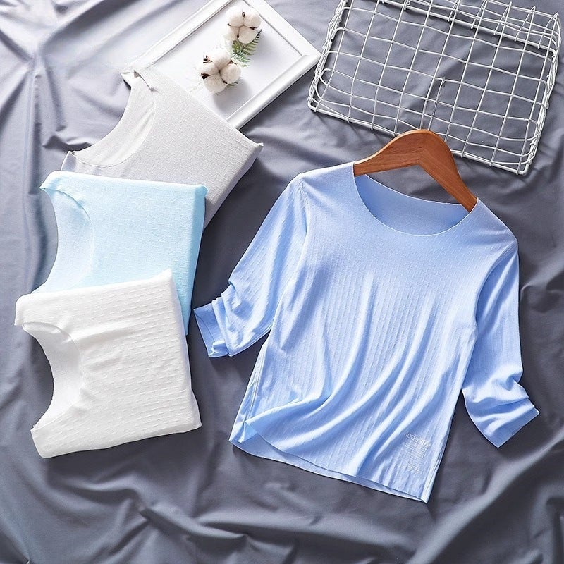 Children'S Modal Base Layer Shirt, Baby Long-Sleeve T-Shirt, Boys' Seamless Girls' Inner Wear Thermal Top, Seamless Top - Image 4