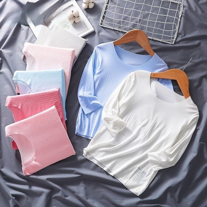 Children'S Modal Base Layer Shirt, Baby Long-Sleeve T-Shirt, Boys' Seamless Girls' Inner Wear Thermal Top, Seamless Top - Image 3