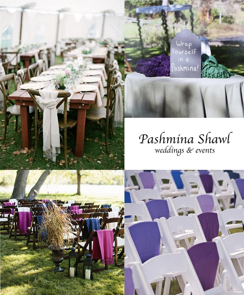 Achillea Soft Silky Pashmina Scarf for Women â€“ Shawl Wrap for Evening Dresses, Bridesmaids, Weddings & Everyday Wear (Purple/Eggplant) - Image 2