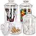 DEAYOU 4 Pack Clear Plastic Jars, Plastic Storage Jar with Lid, Candy Cookie Container for Vanity,33 Oz/23 Oz/13 Oz - Image 2