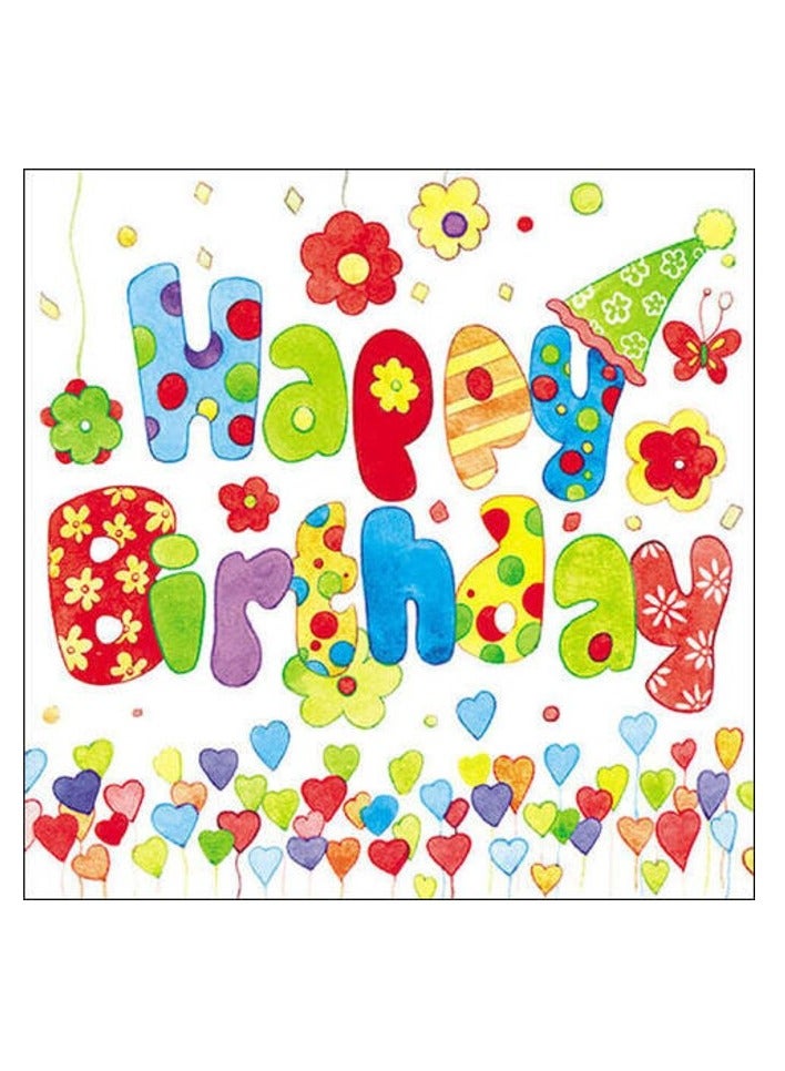 Ambiente Large Happy Birthday Napkins