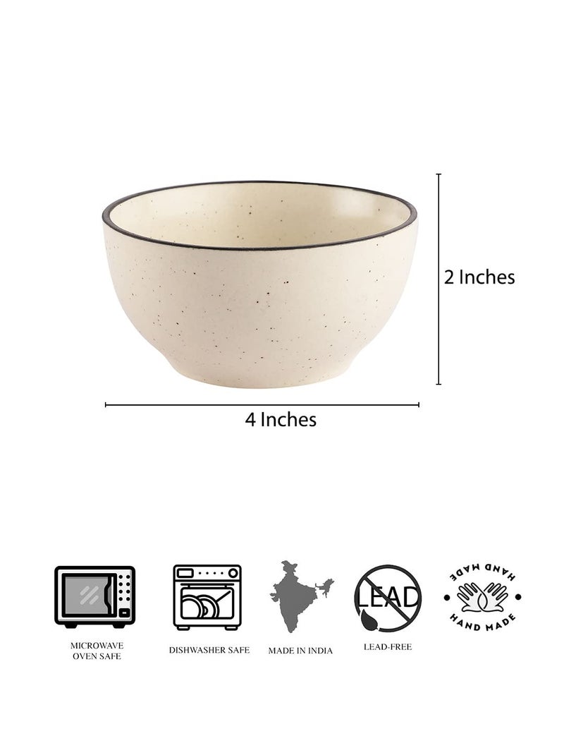 miah decor Handcrafted Gaura Collection- Stoneware Dinner Bowls -Set of 4 - Image 3