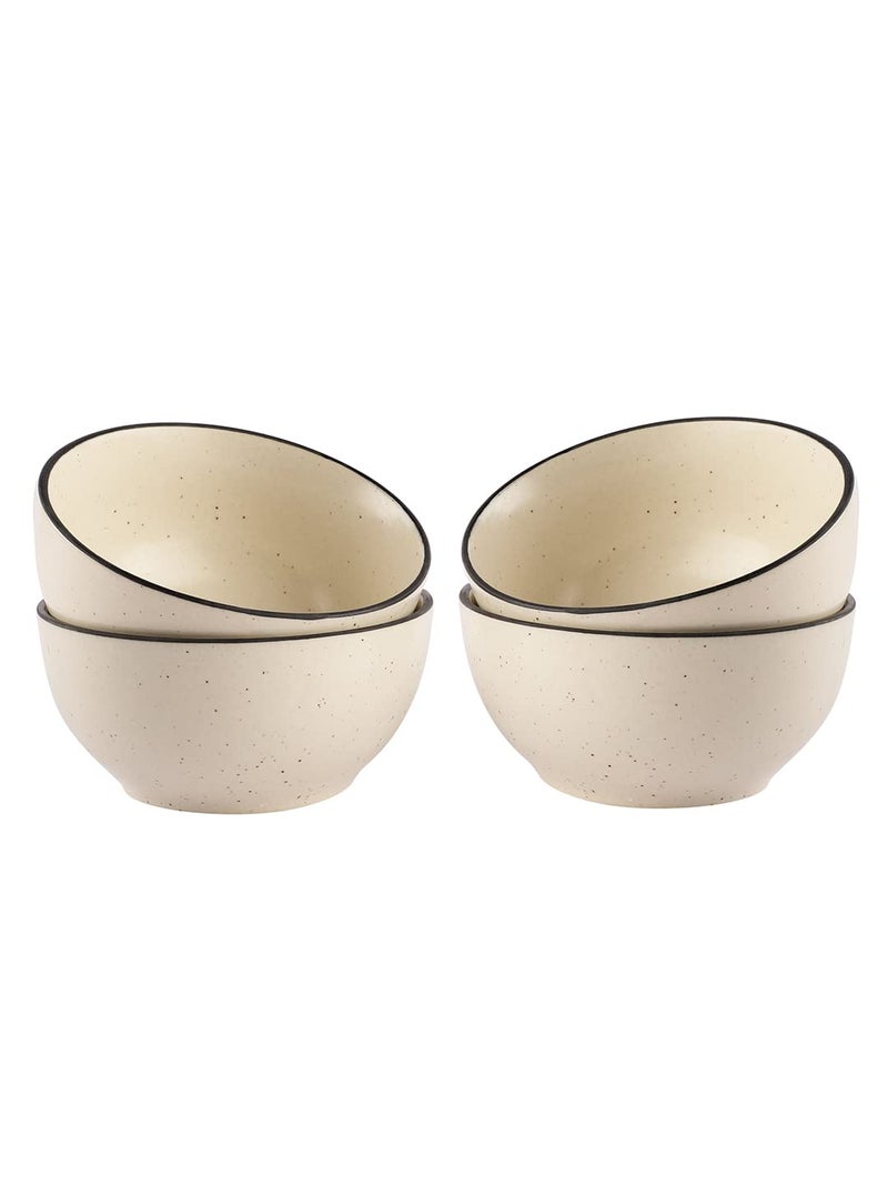 miah decor Handcrafted Gaura Collection- Stoneware Dinner Bowls -Set of 4 - Image 4