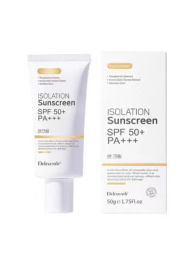 DEleventh Korean Brand SPF 50+ PA+++ Sunscreen Cream 50g / Aqueous and Non-Greasy, Effectively Blocks Daily UV Damage and Protects Facial Skin, Neck & Arms - Image 1