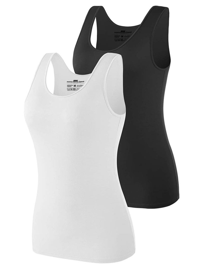 Mesery Mesery Bundle Of (2) Cotton Stretch Plain Tank Tops  - Image 1