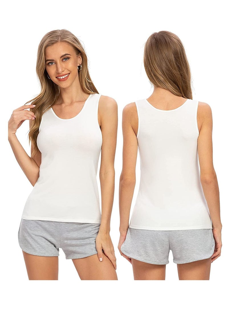 Mesery Mesery Bundle Of (2) Cotton Stretch Plain Tank Tops  - Image 3