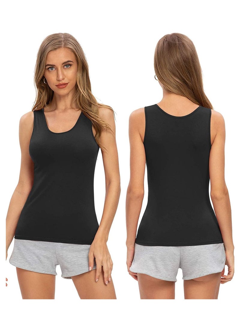 Mesery Mesery Bundle Of (2) Cotton Stretch Plain Tank Tops  - Image 2