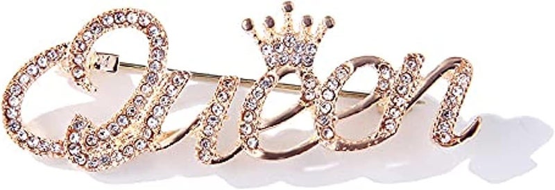 ROFARSO Queen Crown Brooch Pins for Women Girls Party Fashion Feminist Rhinestone Crystal Lapel Pin Accessories - Image 1