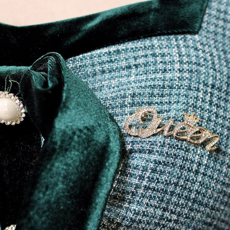 ROFARSO Queen Crown Brooch Pins for Women Girls Party Fashion Feminist Rhinestone Crystal Lapel Pin Accessories - Image 4