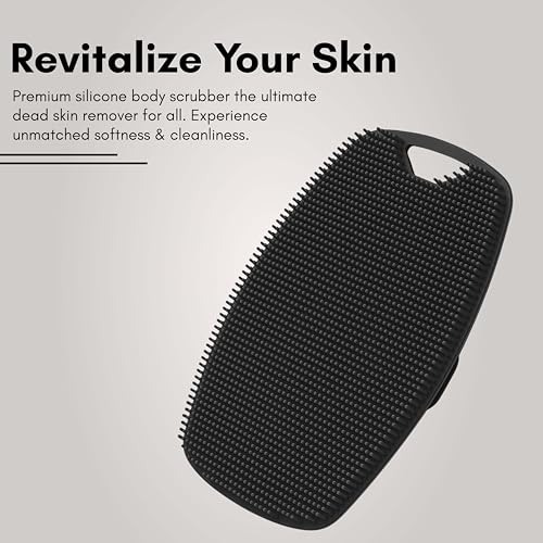 Beauté Secrets ‎Beauté Secrets Body Scrubber for Bathing - Dead Skin Remover, Premium Super Soft Silicone Body Shower Scrub, Reusable Body Cleansing Brush for Men, Women and Children - 1 Pc (Black) - Image 2