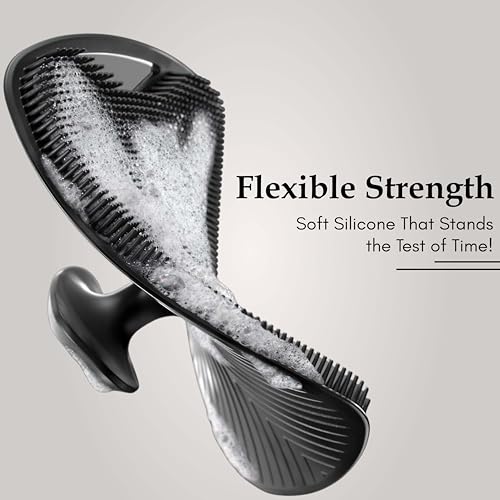 Beauté Secrets ‎Beauté Secrets Body Scrubber for Bathing - Dead Skin Remover, Premium Super Soft Silicone Body Shower Scrub, Reusable Body Cleansing Brush for Men, Women and Children - 1 Pc (Black) - Image 4