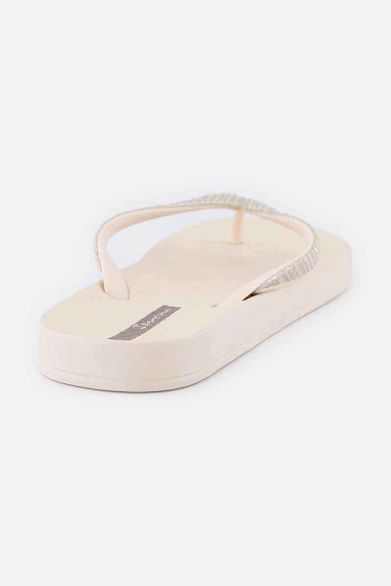 Ipanema Women Slip On Brand Logo Slippers, Beige - Image 3