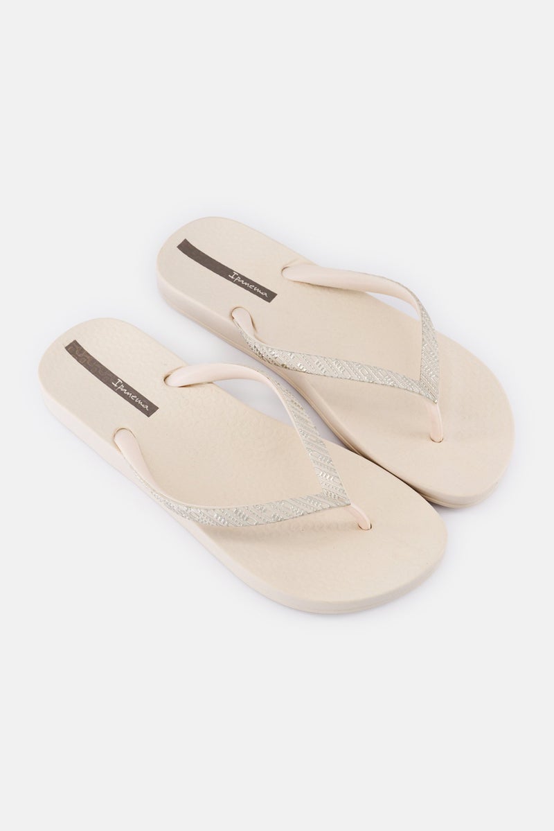 Ipanema Women Slip On Brand Logo Slippers, Beige - Image 2