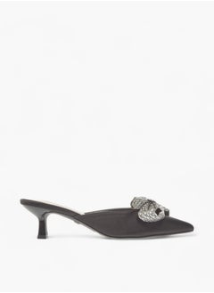 Celeste Womens Bow Embellished Slip-On Shoes With Kitten Heels Ramadan Collection  - Image 3