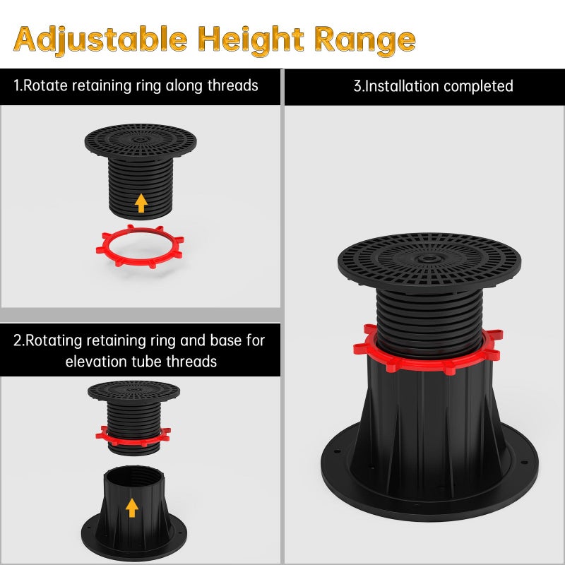 YanTuo 2 Pcs Adjustable Bed Frame Support Leg  Bed Frame Center Slats Heavy Support Leg  For King Bed  Sofa  Table  Furniture Cabinet Replacement Parts (4.7""-7.1"") - Image 4