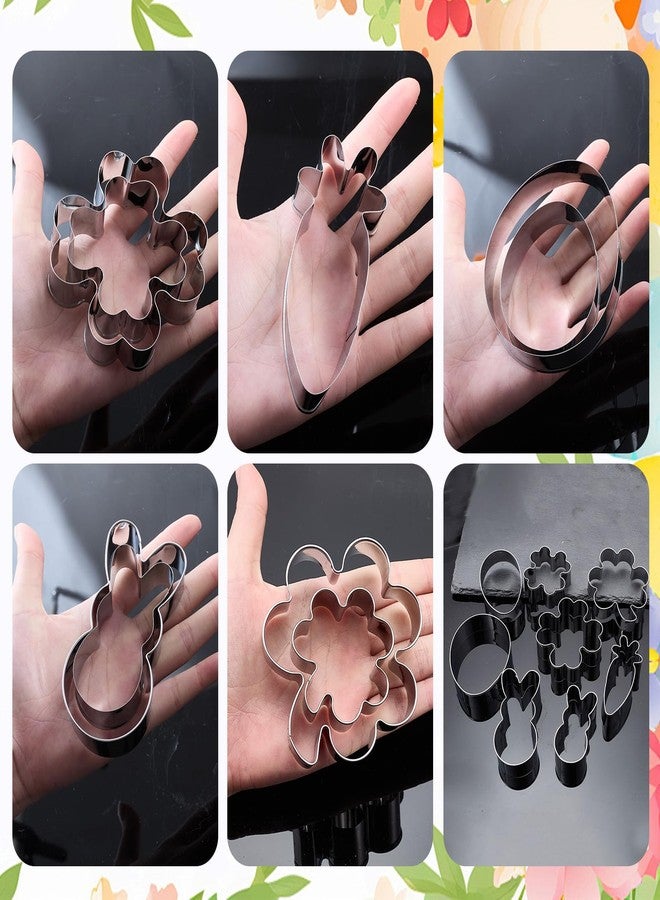 Avxdbr 9Pcs St. Patrick's and Easter Cookie Cutter Set Four-leaf Clover Shamrock Carrot Egg Bunny Spring Holiday Cookie Cutters for Easter and St. Patrick's Day Decor - Image 4