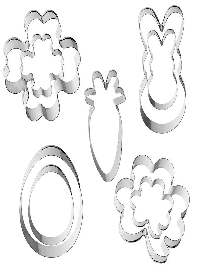 Avxdbr 9Pcs St. Patrick's and Easter Cookie Cutter Set Four-leaf Clover Shamrock Carrot Egg Bunny Spring Holiday Cookie Cutters for Easter and St. Patrick's Day Decor - Image 1