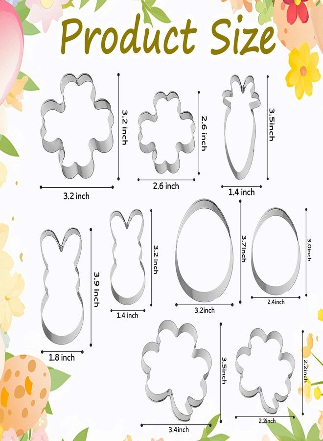 Avxdbr 9Pcs St. Patrick's and Easter Cookie Cutter Set Four-leaf Clover Shamrock Carrot Egg Bunny Spring Holiday Cookie Cutters for Easter and St. Patrick's Day Decor - Image 2