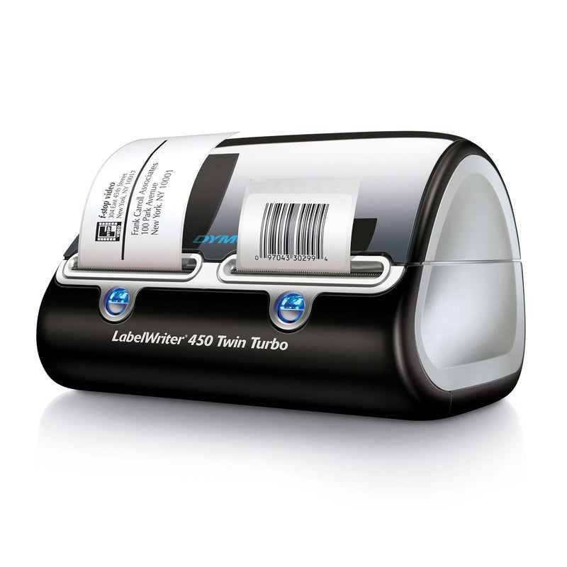 DYMO Label Printer Label Writer 450 Twin Turbo Direct Thermal Printer Fast Printing Great for Labeling Filing Shipping Mailing Barcodes and More Home Office Organization