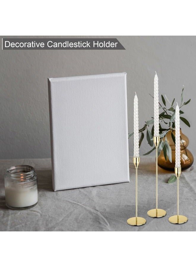 PATIKIL Bright Gold Candlestick Holder Set of 9, Taper Candle Holders Long Candle Holder Fits 3/4 Inch Candles for Halloween Christmas Decor Table Centerpiece Dinning Party - Image 5