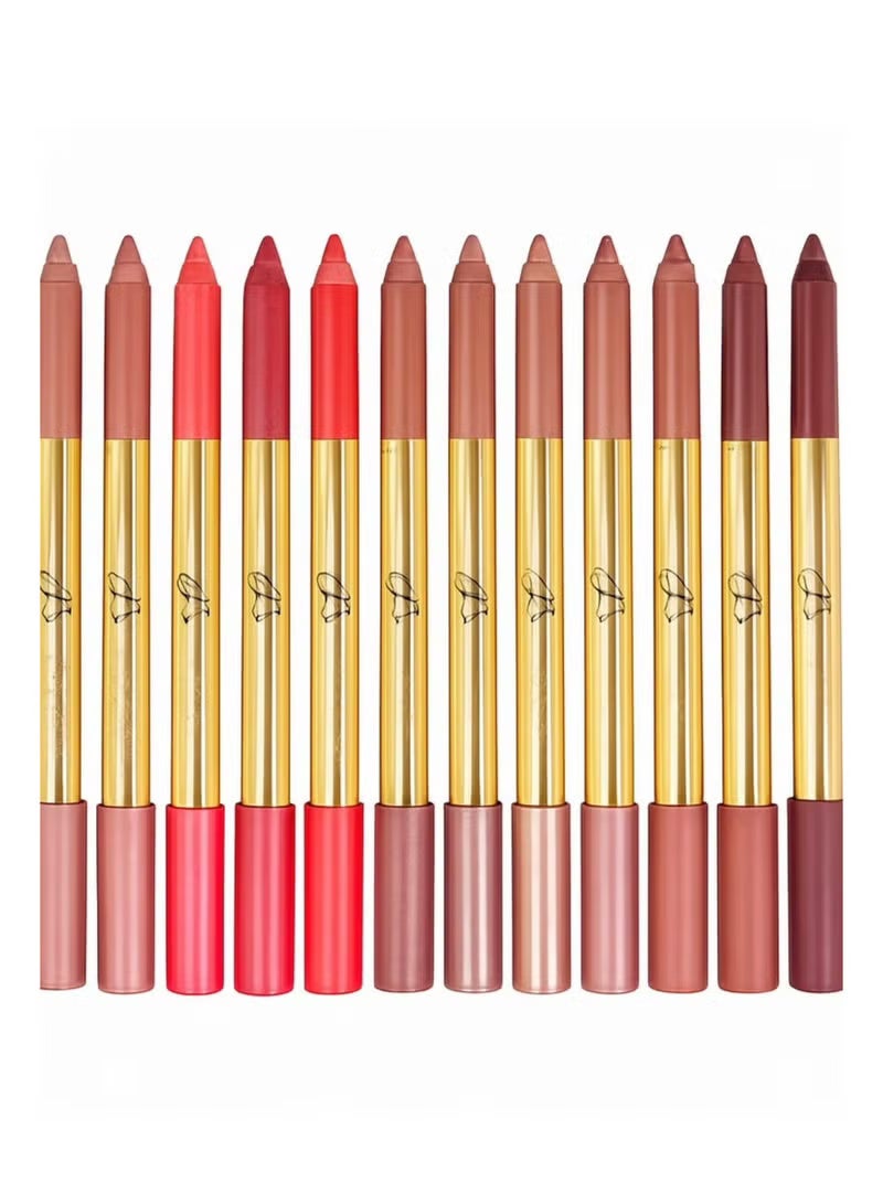 جولدن روز مجموعة أقلام تحديد الشفاه 12 لونًا - روج