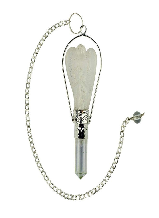 Crystu Natural Clear Quartz Dowser Pendulum Crystal Stone Angel Dowser Pendulum Dowsing for Healing Gemstones (Color : Clear) - Image 1
