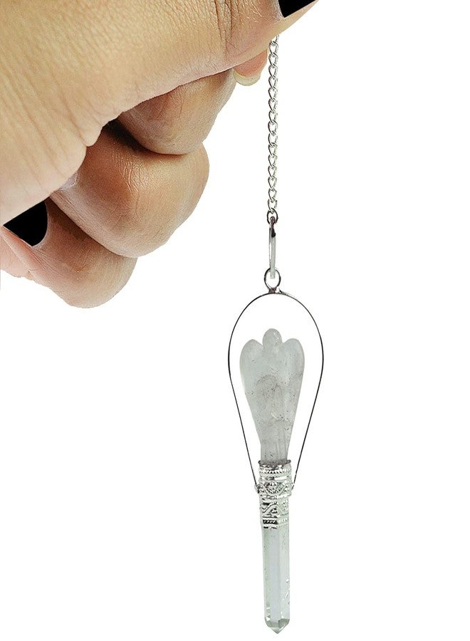 Crystu Natural Clear Quartz Dowser Pendulum Crystal Stone Angel Dowser Pendulum Dowsing for Healing Gemstones (Color : Clear) - Image 2