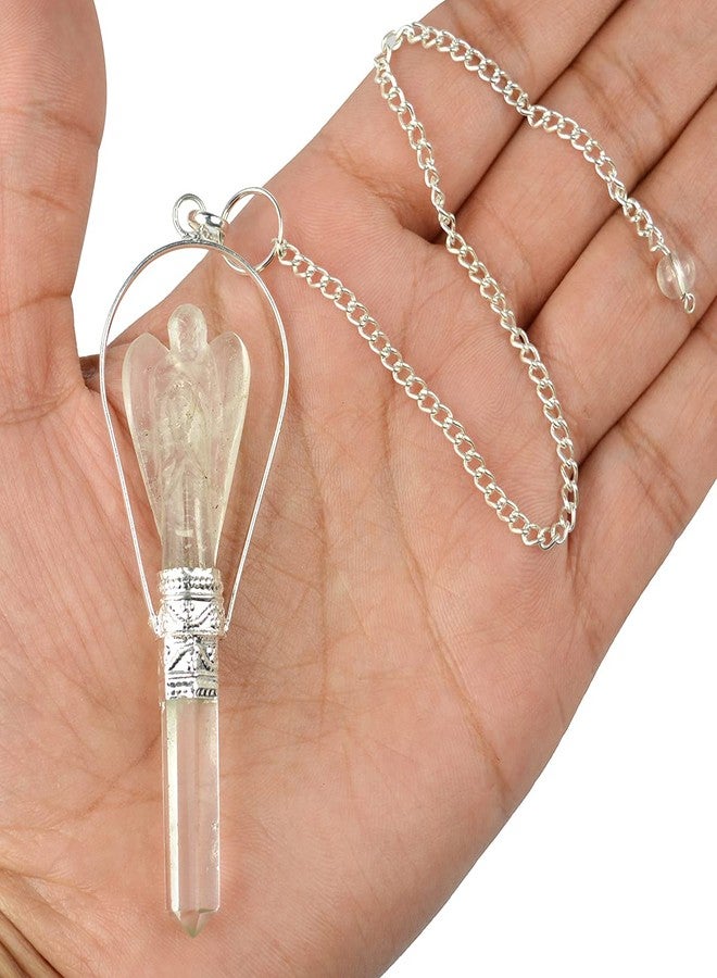 Crystu Natural Clear Quartz Dowser Pendulum Crystal Stone Angel Dowser Pendulum Dowsing for Healing Gemstones (Color : Clear) - Image 4