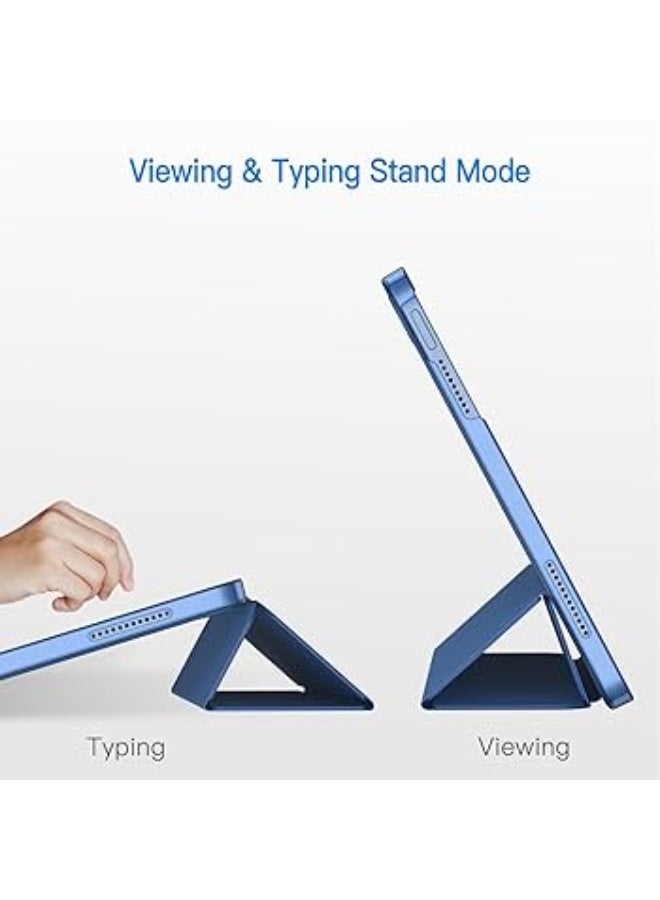 iPad 10th generation 10.9-inch 2022 case / iPad 10th generation (A16) 10.9-inch 2025 case with smart pencil holder, slim smart cover with stand and auto wake/sleep function, transparent / navy blue, iPad case, protective cover, iPad 10th generation case, iPad cover, premium iPad cover, iPad case, transparent iPad case with dark blue - Image 3