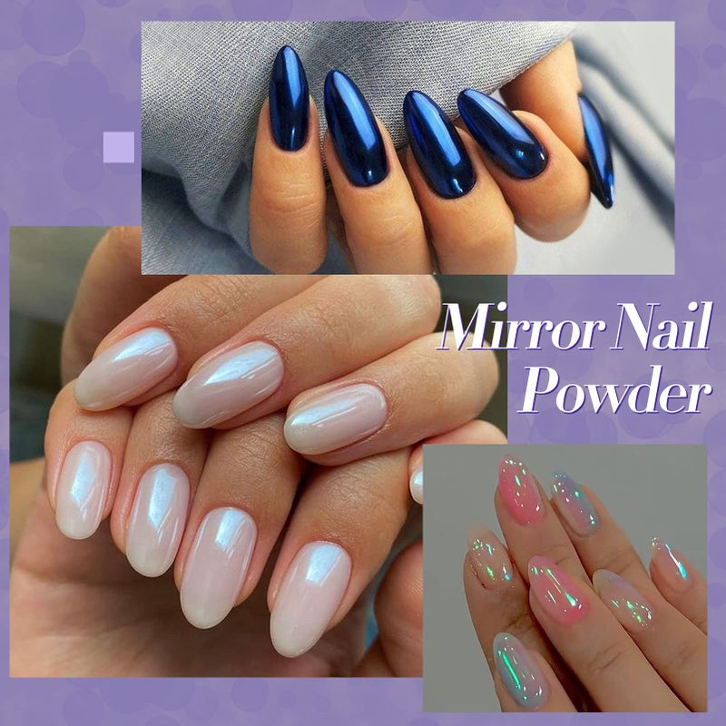 BORN PRETTY Chrome Powder Metallic Mirror Chameleon Nail Powder Auroras Mermaid Nail Powder Pigment for Nail Art Gel Polish Manicure Nail Art Decorations 9 Jars - Image 2