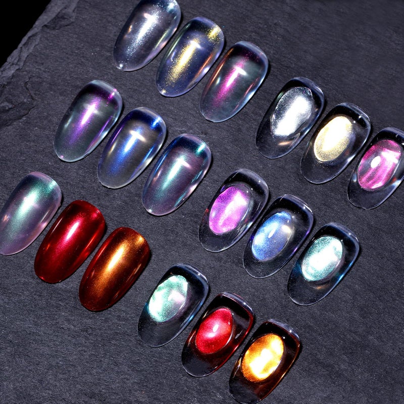 BORN PRETTY Chrome Powder Metallic Mirror Chameleon Nail Powder Auroras Mermaid Nail Powder Pigment for Nail Art Gel Polish Manicure Nail Art Decorations 9 Jars - Image 5