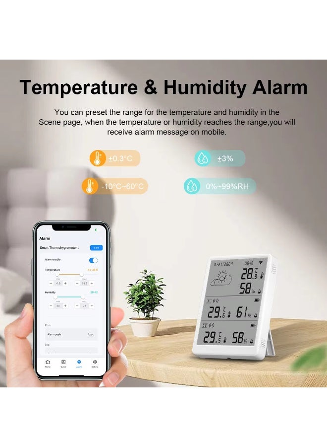 BlueFire Smart WiFi Weather Station with 10x 433MHz Sensors | 4.3" Display for Indoor/Outdoor Temperature & Humidity Monitoring | 3-Year Battery Life | Tuya Smart App Alerts & Real-Time Data for Home, Garden, Greenhouse - Image 3