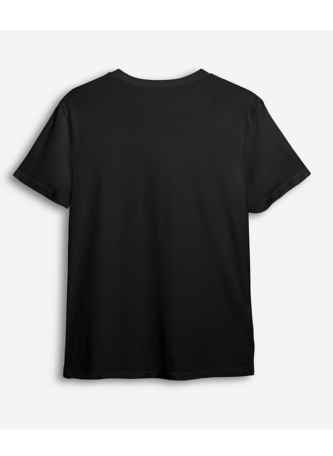 trendyol - Black Text Printed Regular Cut T-shirt TMNSS24TS00222 - Image 1