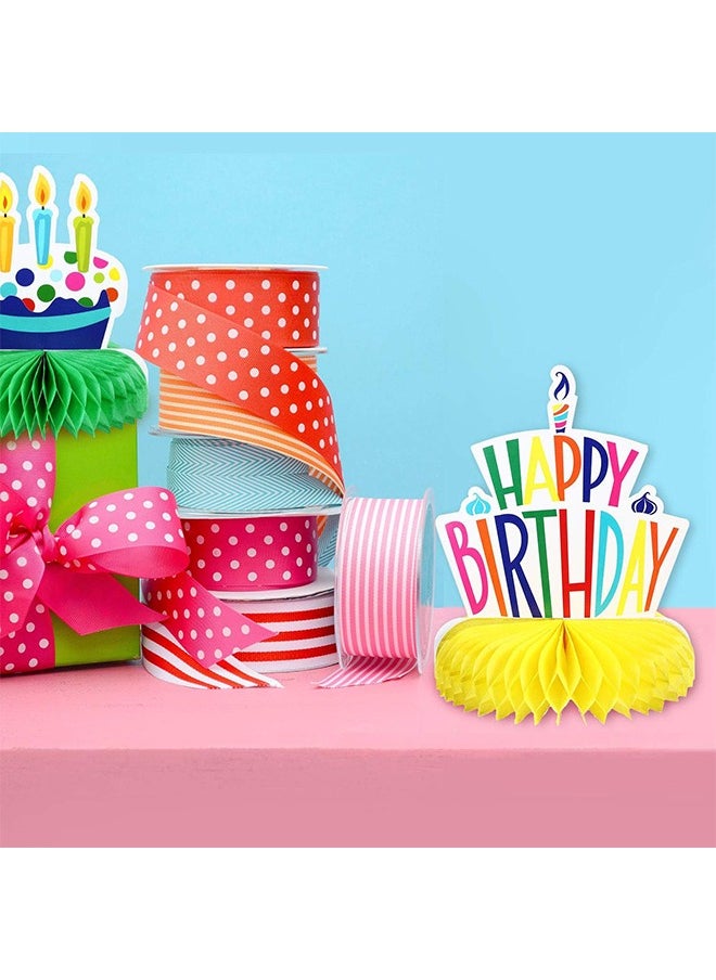 فيرستار 9 قطع عيد ميلاد سعيد العسل سنتربيس ، لوازم حفلة عيد ميلاد ، الجدول توبر عيد ميلاد بوم بومز للأطفال حفلة عيد ميلاد استحمام الطفل  - Image 5