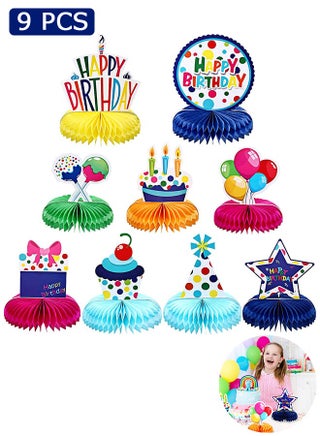 9 Pcs Happy Birthday Honeycomb Centerpieces, Birthday Party Supplies, Table Topper Birthday Pom Poms for Kids Birthday Party Baby Shower - pzsku/ZDF31ACB27D1414293C25Z/45/1746221262/4f994268-1aad-43b1-b9f9-3318e89af406